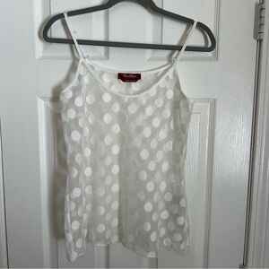 Max Mara Studio white polka dot camisole M